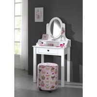 Kinderkaptafel Amori met spiegel - wit