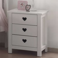 Nachtkastje Amori met 3 lades - wit