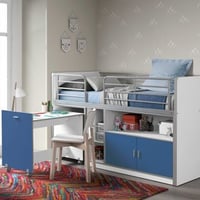 Halfhoogslaper met bureau Bonny 91 - blauw