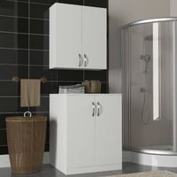 Wasmachinekasten Benito - 70x27x80cm & 70x67x90cm - wit