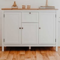 Commode Berge 120cm 3 deuren & 1 lade - wit/eik 