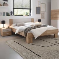 Tweepersoonsbed Bionda - 160x200cm - incl 2 nachtkastjes - eikdecor/beige