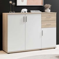 Commode Debby 3 deuren en 2 lades - wit/eik
