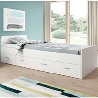 Bed Barko 90x200 met 3 lades - wit 