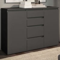 Dressoir Brest - 119x35x84cm - 2 deuren & 4 lades - antraciet