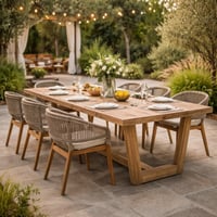 Tuintafel Dubbo gerecycleerd teakhout 250x100 cm bruin