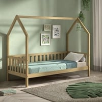 Bedhuisje Home - 90x200 cm - met hekje - massief eikenhout