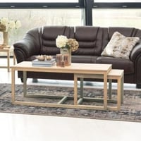 Set van 3 salontafels Cornius - witte eik