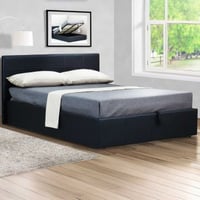 Kofferbed Chance met opbergruimte 140x200 - zwart kunstleer