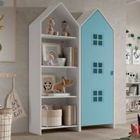 2-delige kledingkast Casami Bruges - 115x37x172 cm - Wit/blauw