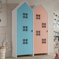 2-delige kledingkast Casami Bruges - 115x37x172 cm - Blauw/roze