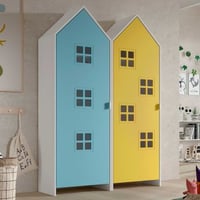 2-delige kledingkast Casami Bruges - 115x37x172 cm - Blauw/geel