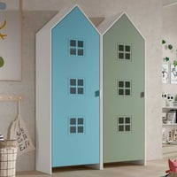 2-delige kledingkast Casami Bruges - 115x37x172 cm - Blauw/groen