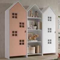 3-delige kledingkast Casami Bruges - 173x37x172 cm - Roze/wit 
