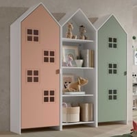 3-delige kledingkast Casami Bruges - 173x37x172 cm - Roze/groen