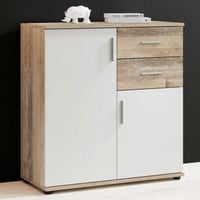Commode Debby 2 deuren en 2 lades - wit/eik