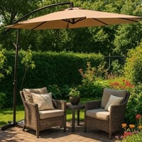 Parasol Menorca Ø300 met kruisvoet – taupe