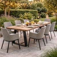 Tuintafel Margarite Gescova - Massief Teak & Zwart IJzer - 300x110 cm