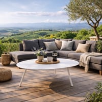 Salontafel Burnie aluminium wit - 86x86x36cm