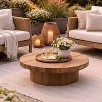 Salontafel Noah Gescova - Teakhout Ø75 x 30 cm - Bruin