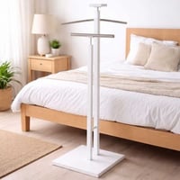 Kledingrek met kleerhangers | 33 x 33 x 109 | Wit