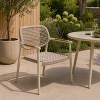 Fauteuil Midleton Gescova - Aluminium met teak - 70x69x80cm - Zandkleurig