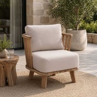 Tuinzetel Fez Gescova - Teakhout met Heritage Papyrus-kussens - Beige