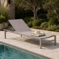 Ligbed Dolce Gescova - Aluminium en Textileen - 195x78x32cm - Beige