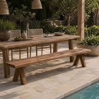 Tuinbank Longford gescova - Gerecycleerd teakhout - 300x40x46cm - Bruin