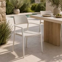 Tuinstoel Pili Gescova - Mat Wit Aluminium - Stapelbaar