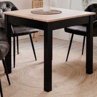 Verlengbare eettafel Coburg 80/120 x 80cm - eikdecor/zwart