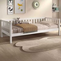 Vloerbed Dallas - 90x200cm - massief dennenhout - wit