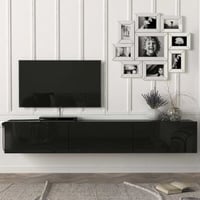 Tv-meubel Damla - 180x30x30cm - 3 deuren - hoogglans zwart