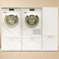 Kasten voor wasruimte Linea - 183x67x142cm - 2 deuren & 2 lades - wit