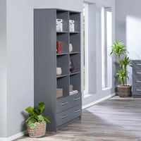 Boekenkast Eden 81cm 4 lades - grafiet grijs