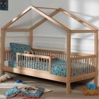 Huisbed Forrest 90x200cm met bedhekje - beukenhout 