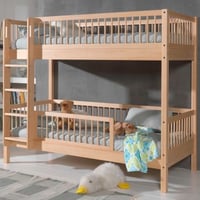 Stapelbed Forrest 90x200cm met bedhekje - beukenhout 