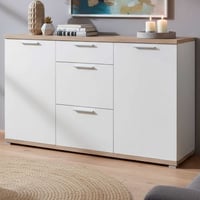 Dressoir Tosun 144 cm met 2 deuren & 3 lades - wit/eik 