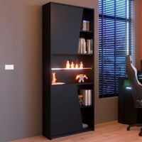 Gaming boekenkast 67cm met ledstrip - zwart 