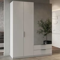 Kledingkast Spectre 157cm met spiegel - mat wit