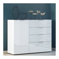 Dressoir Dudek 134cm met 4 lades & 1 deur - wit