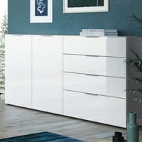 Dressoir Dudek 184cm met 2 deuren & 4 lades - wit 