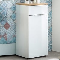 Badkamerkast Sepp met 1 deur &  1 lade - wit/eik 