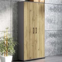 Opbergkast Presley 80cm met 2 deuren - eik/grafiet