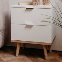 Nachtkastje Göteborg 40cm 2 lades - wit 