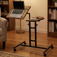 Glen Laptop sta-bureau | 100% MELAMINE | Atlantic Pine, zwart