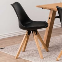 Eetkamerstoel Dima - lederlook - zwart/ bruin