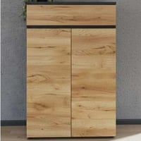 Archiefkast Miguel met lade en 2 legplanken - antraciet/eik