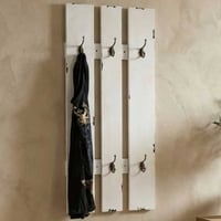 Wandpaneel | 6 kapstokken | 40 x 9 x 100 cm | Wit