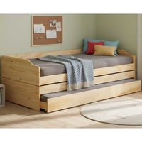 Kajuitbed Lothar 90x200cm 3 slaapplaatsen - dennenhout